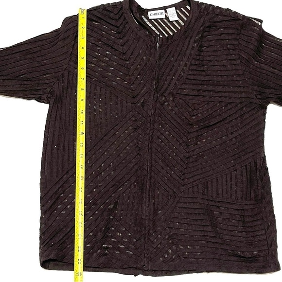 Chico's Woman Brown Lace Full Zip Lightweight Formal Jacket Size 2 - Picture 13 of 14